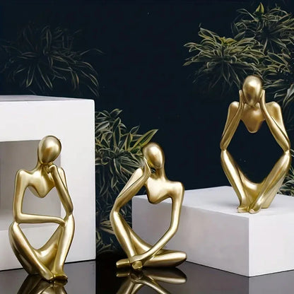 Nordic Unity: Abstract Couple Sculpture for Modern Decor